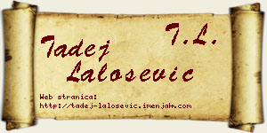 Tadej Lalošević vizit kartica